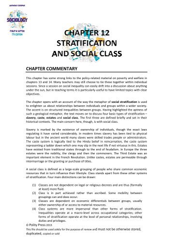 Chapter 12 - Stratification and Social Class - Polity