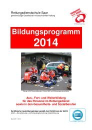 Bildungsprogramm der Rettungsdienstschule Saar 2014
