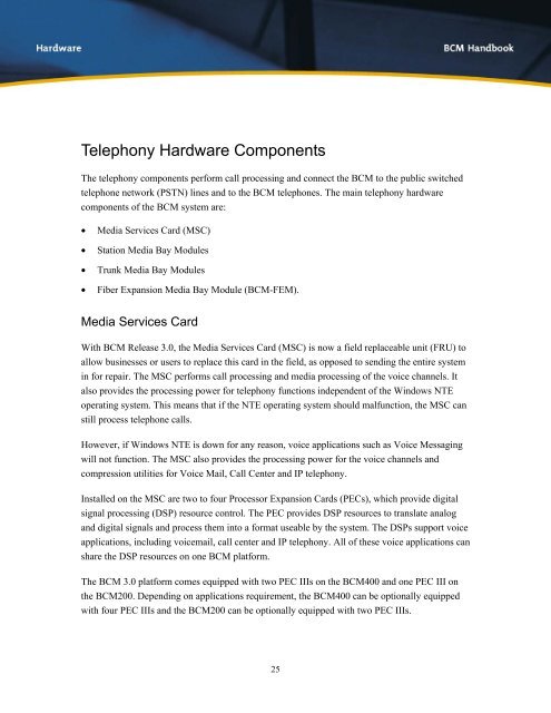 Nortel BCM 3.5 Handbook - Digitcom