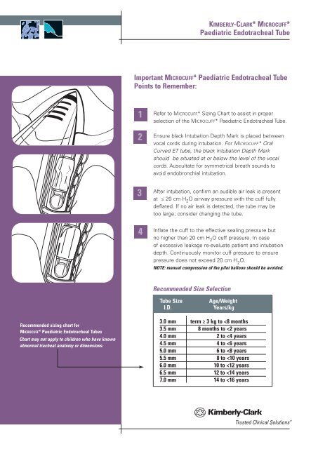 Paediatric Endotracheal Tube Important ... - Digestive Health