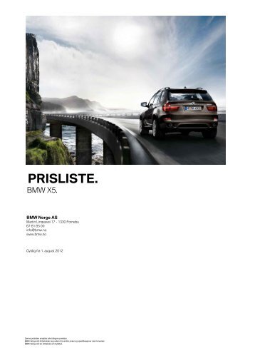 prisliste. - BMW