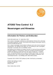 ATOSS Time Control 6.2 Neuerungen und Hinweise Information für ...