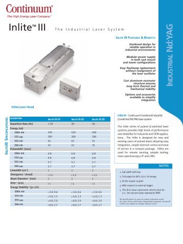 INDUSTRIAL Nd:yag - Continuum Lasers