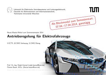 Antriebsregelung für Elektrofahrzeuge - EAL Lehrstuhl für ...