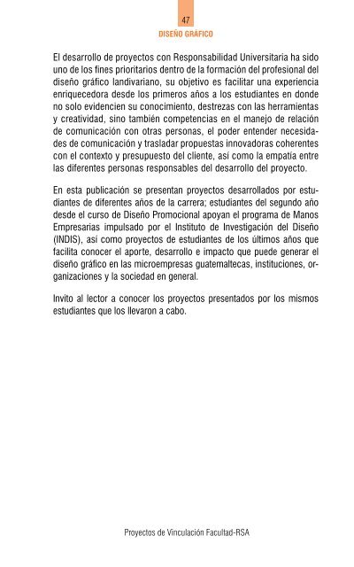 Proyectos de vinculación 2011 - Universidad Rafael Landívar