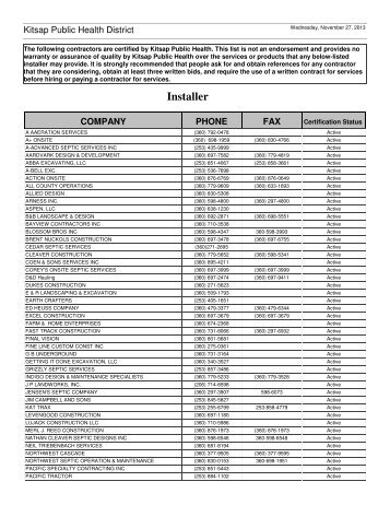 Installer - Kitsap Public Health District