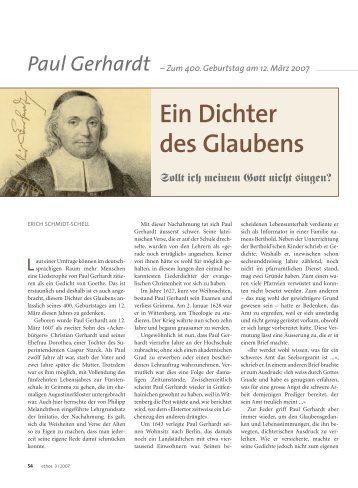 Paul Gerhard - Ein Dichter des Glaubens - Ethos