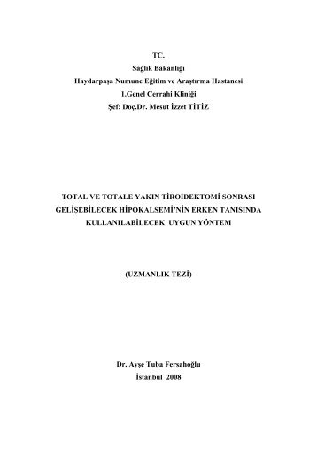 TC. SaÄlÄ±k BakanlÄ±ÄÄ± HaydarpaÅa Numune EÄitim ve AraÅtÄ±rma ...