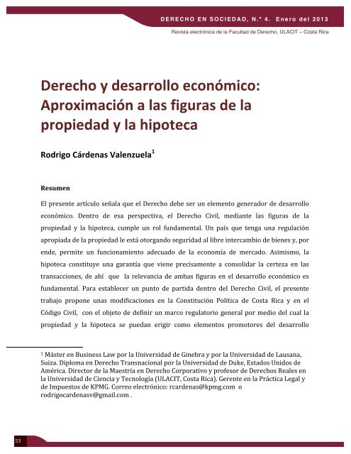 Derecho y desarrollo econÃ³mico: AproximaciÃ³n a las figuras ... - Ulacit