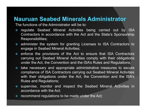 Presentation - International Seabed Authority