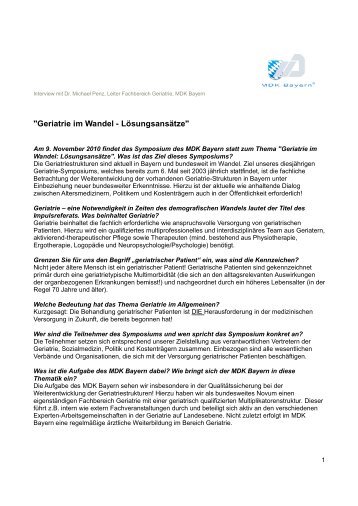 Fach-Interview mit Herrn Dr. Penz - MDK Bayern