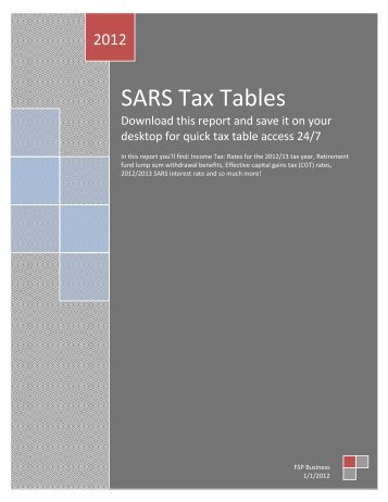 SARS Tax Tables