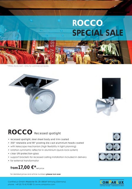 special sale Rocco - Comparlux Lighting Systems Gmbh