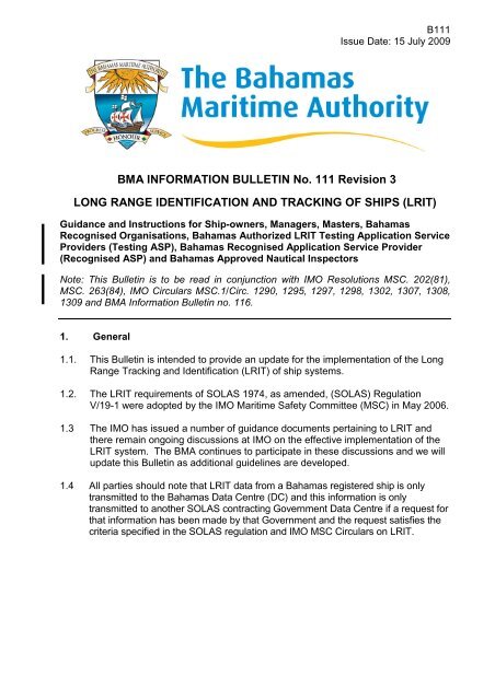 LRIT - The Bahamas Maritime Authority