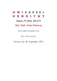 Material zum Vorkurs P2 WiSe 2013/14