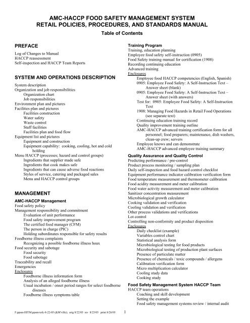 Haccp Recipe Flow Chart