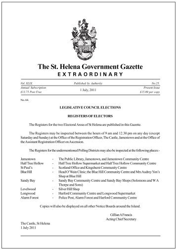 2011-July-1st-The-St-Helena-Government-Gazette-Extraordinary ...