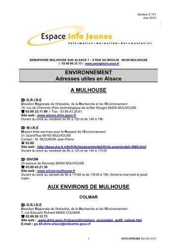 Environnement - Adresses utiles en Alsace.pdf - Réseau Information ...