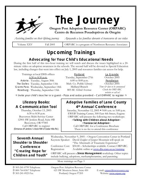 2005 Fall - Oregon Post Adoption Resource Center
