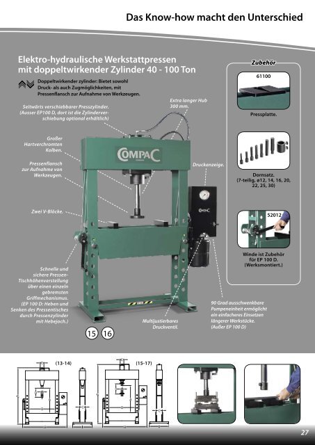 Werkstattpressen mit Fußbedienung 16 - 25 Ton - CompaC