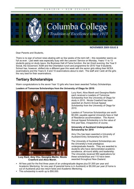 Issue 8 - November 2009 (pdf 1.1 MB) - Columba College