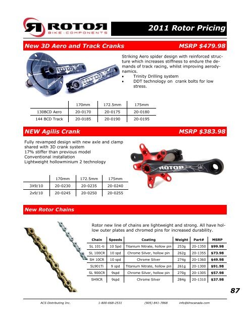 2011 Rotor Pricing - KHS