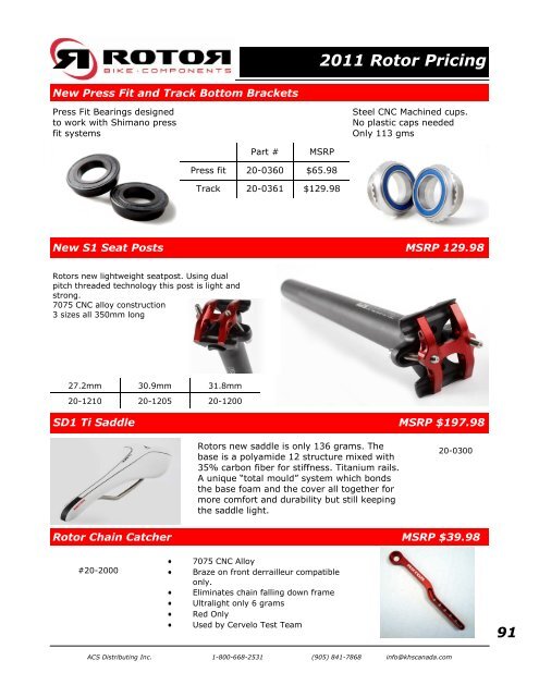 2011 Rotor Pricing - KHS