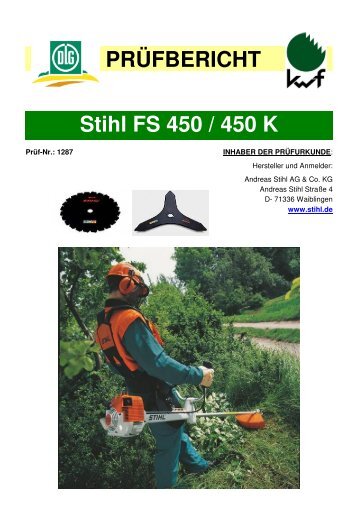 PRÃFBERICHT Stihl FS 450 / 450 K