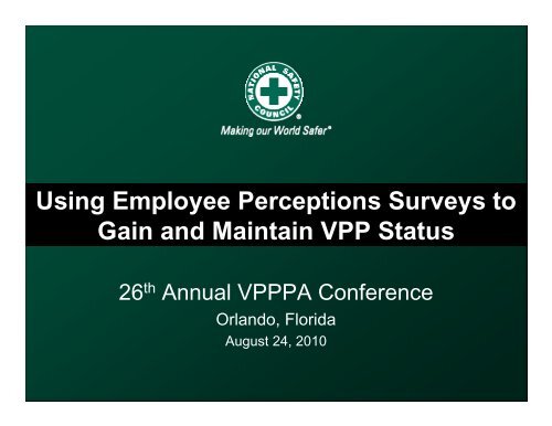 VPPPA Workshop - National Safety Council