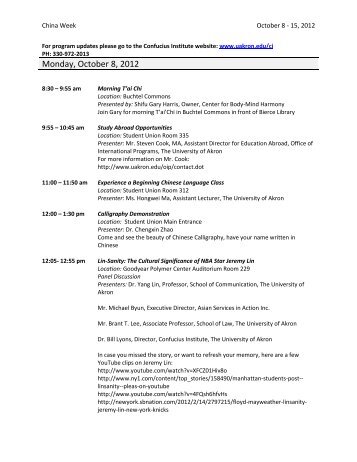 Monday, October 8, 2012 - The University of Akron