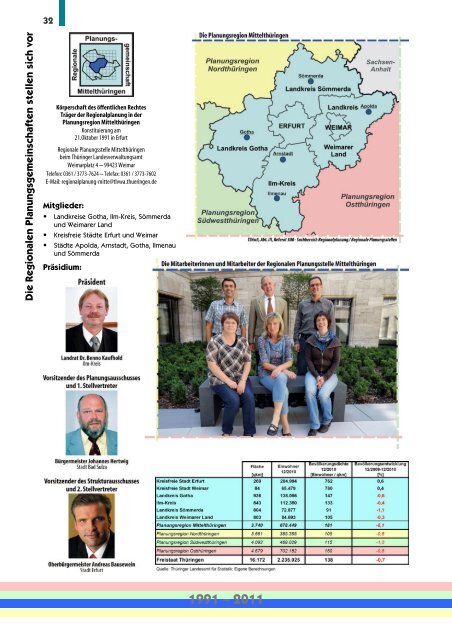 Broschüre 20 Jahre Regionale Planungsgemeinschaften in Thüringen