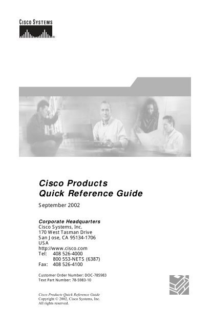 Cisco products quick reference guide - bradrees - BradReese.Com