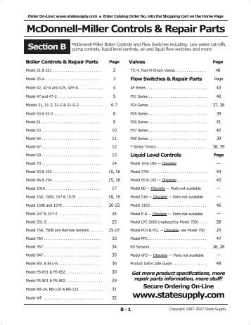 McDonnell-Miller Controls & Repair Parts - Categories On Acme ...