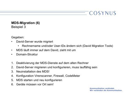 Troubleshooting - Cosynus