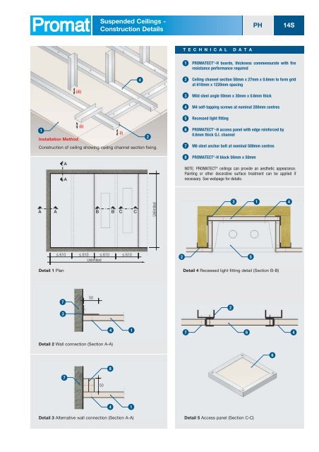 Suspended Ceilings Construction Details 14s Ph Fyreguard