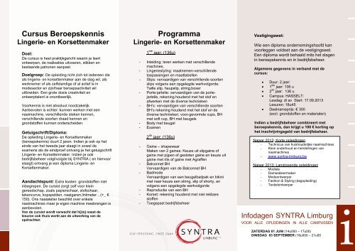 LINGERIE- KORSETTEN MAKER - SYNTRA Limburg