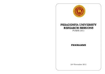 peradeniya universit peradeniya university research sessions ...