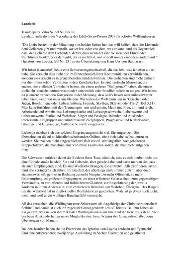 Laudatio (PDF) - Communität Christusbruderschaft Selbitz