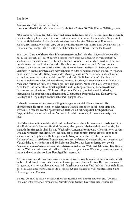 Laudatio (PDF) - Communität Christusbruderschaft Selbitz