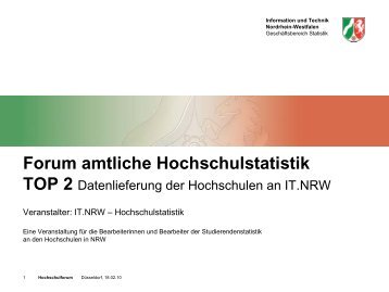 Datenlieferung an IT.NRW - Information und Technik Nordrhein ...