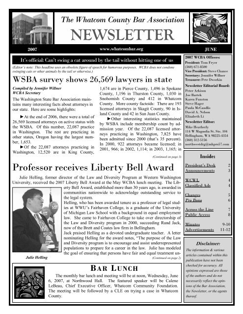June - Whatcom County Bar Association