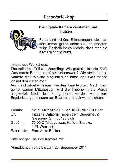 Frau Gisela Reif Telefon - Bezirkslandfrauenvereins Gießen.