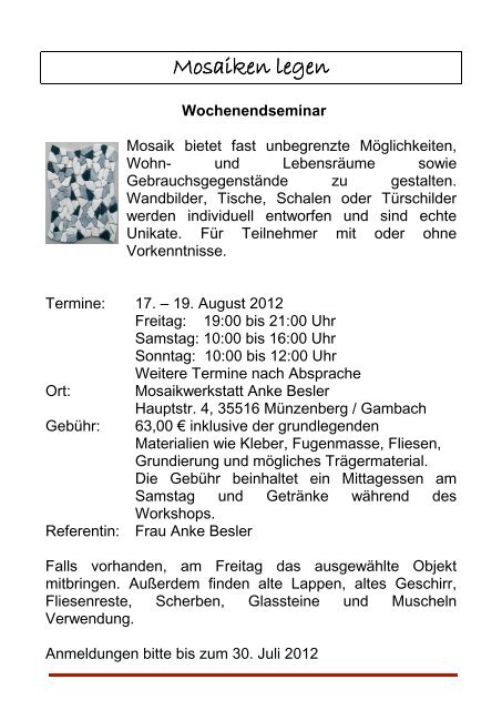 Frau Gisela Reif Telefon - Bezirkslandfrauenvereins Gießen.