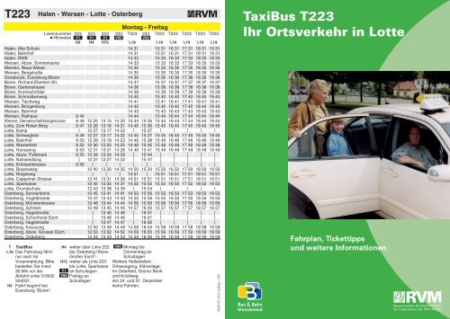 TaxiBus T223 Ihr Ortsverkehr in Lotte - RVM