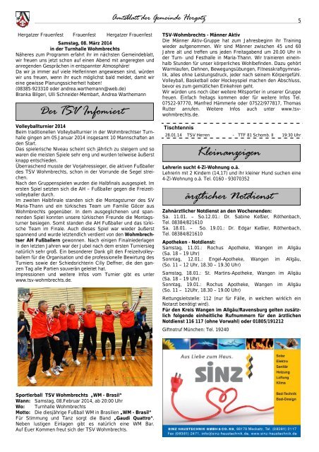 Amtsblatt der Gemeinde Hergatz