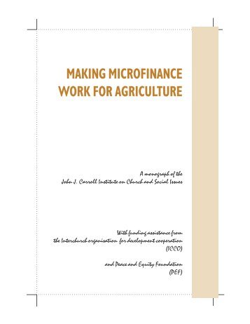 making microfinance work for agriculture - About the Philippines