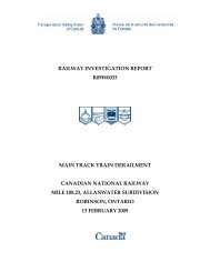 railway investigation report r09w0033 main track train derailment ...