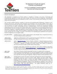 Faculty Positions - College of Textiles - North Carolina State University