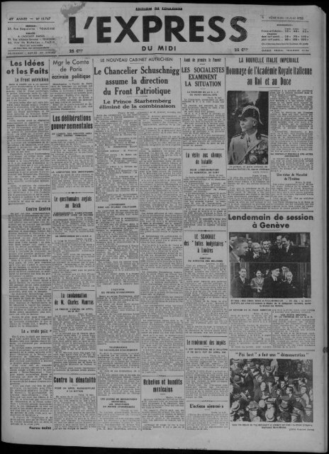 15 mai 1936 - Presse régionale