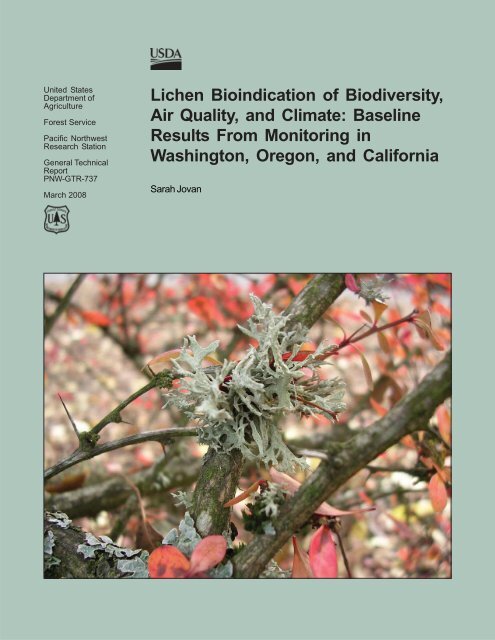 Lichen Bioindication of Biodiversity, Air Quality, and ... - GIS at NACSE